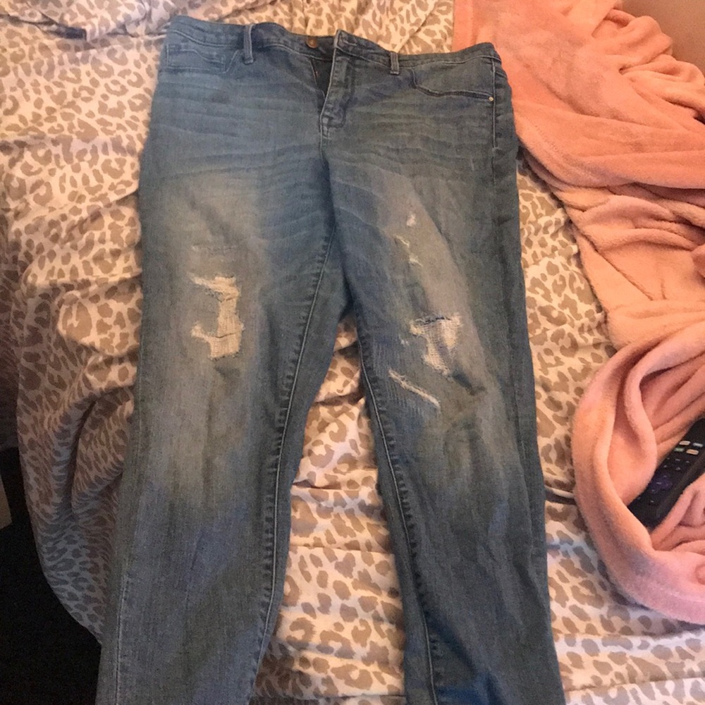 light wash high rise jeans! size 12, lightly worn